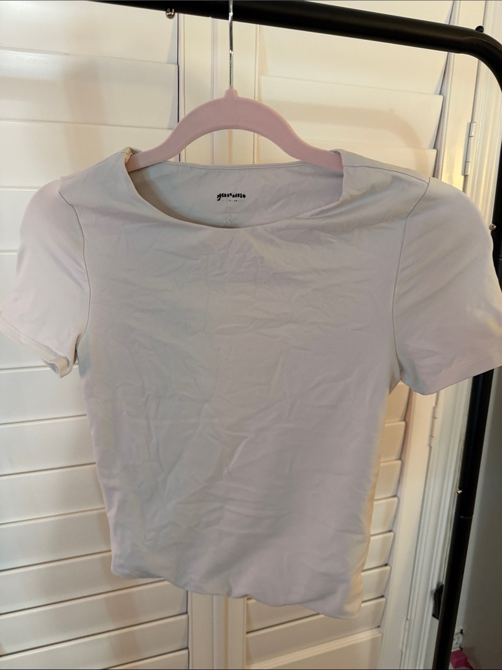 Aerie White Short Sleeve Crew Neck Top